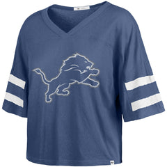 '47 Women's Premier Scout Cropped V-Neck T-Shirt - Detroit Lions