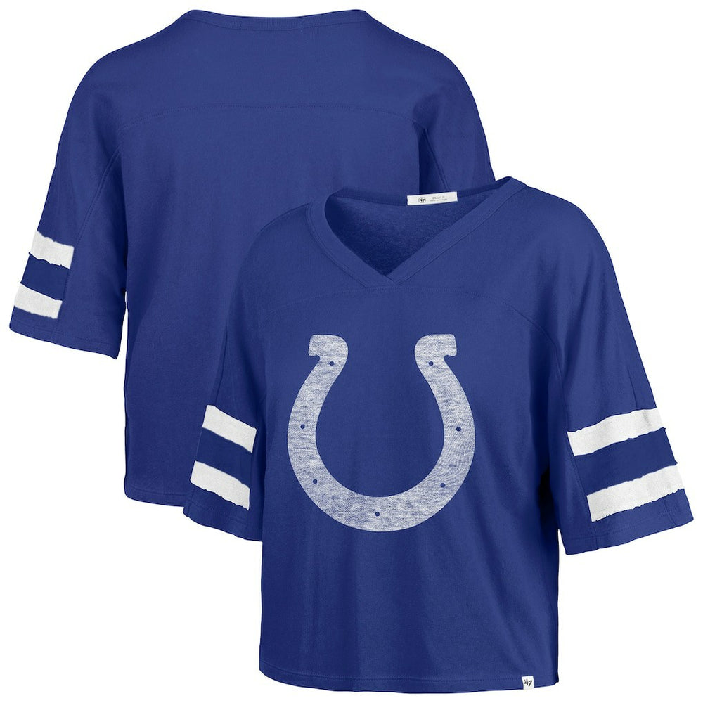 '47 Women's Premier Scout Cropped V-Neck T-Shirt - Indianapolis Colts