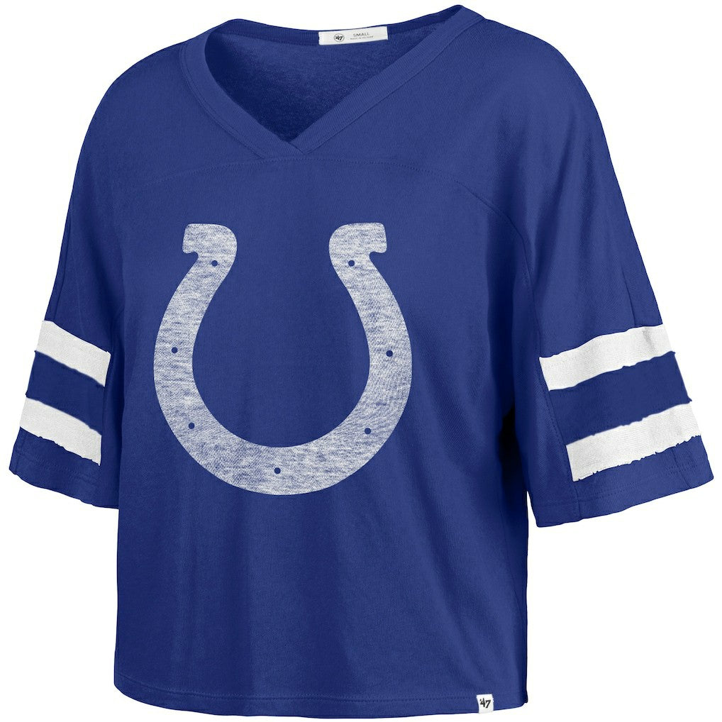 '47 Women's Premier Scout Cropped V-Neck T-Shirt - Indianapolis Colts