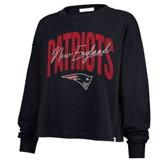 '47 Women's Muse Sydney Long Sleeve Cropped T-Shirt - New England Patriots