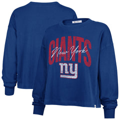 '47 Women's Muse Sydney Long Sleeve Cropped T-Shirt - New York Giants
