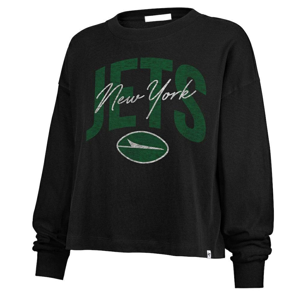 '47 Women's Muse Sydney Long Sleeve Cropped T-Shirt - New York Jets