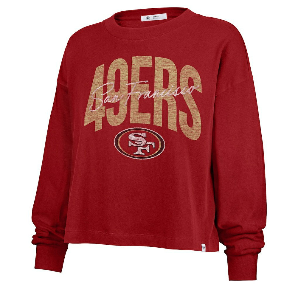 '47 Women's Muse Sydney Long Sleeve Cropped T-Shirt - San Francisco 49ers