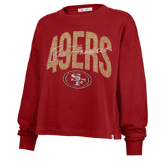 '47 Women's Muse Sydney Long Sleeve Cropped T-Shirt - San Francisco 49ers