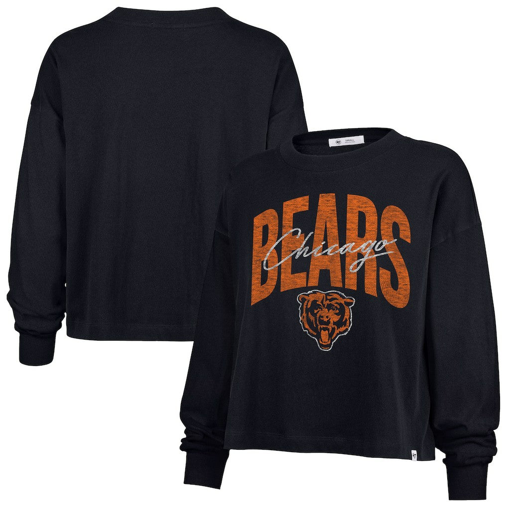 '47 Women's Muse Sydney Long Sleeve Cropped T-Shirt - Chicago Bears