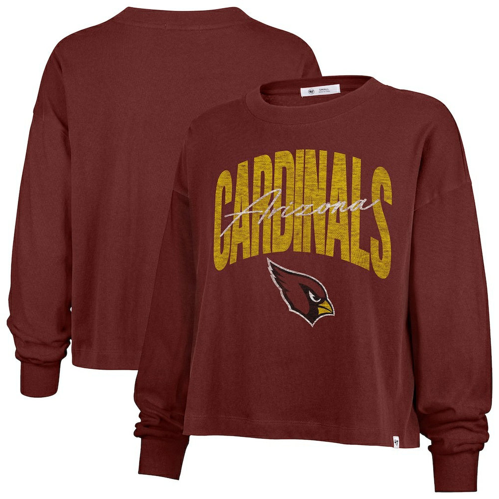 '47 Women's Muse Sydney Long Sleeve Cropped T-Shirt - Arizona Cardinals