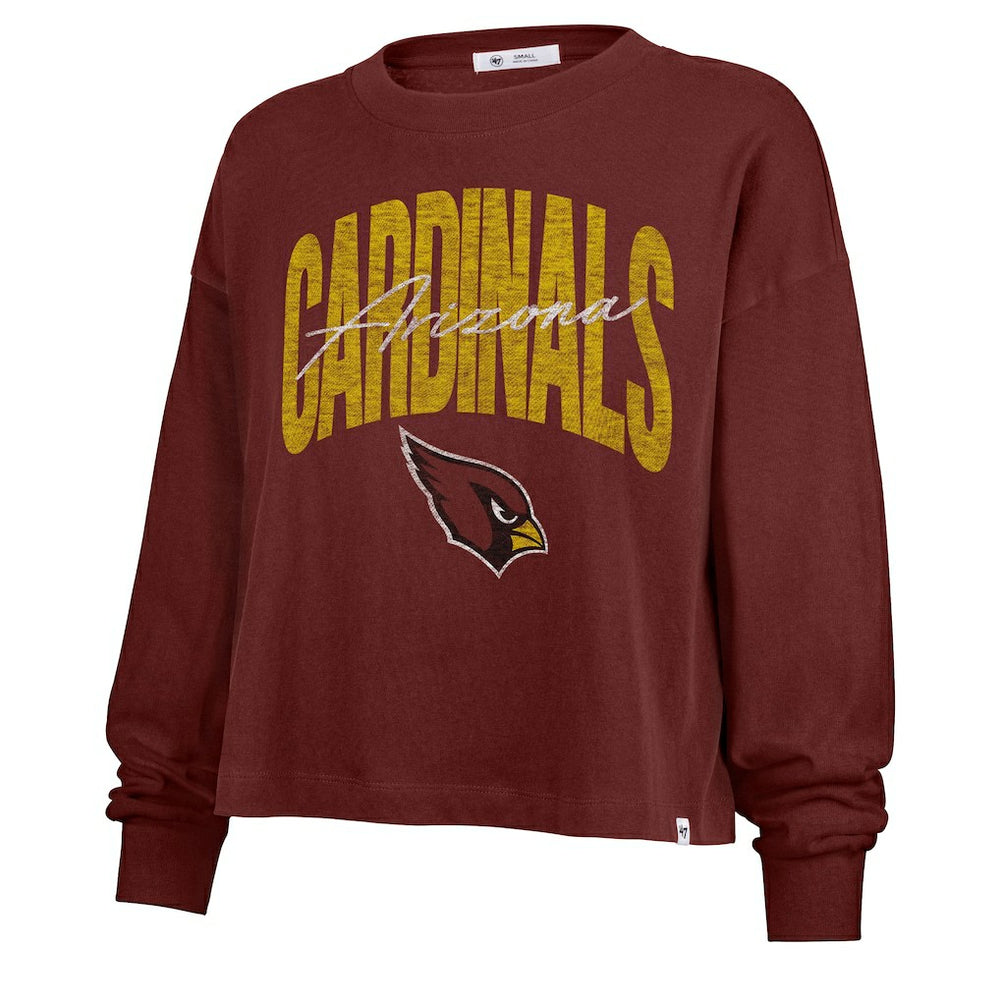 '47 Women's Muse Sydney Long Sleeve Cropped T-Shirt - Arizona Cardinals