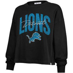 '47 Women's Muse Sydney Long Sleeve Cropped T-Shirt - Detroit Lions