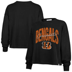 '47 Women's Muse Sydney Long Sleeve Cropped T-Shirt - Cincinnati Bengals