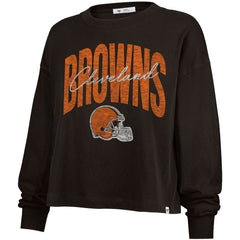 '47 Women's Muse Sydney Long Sleeve Cropped T-Shirt - Cleveland Browns