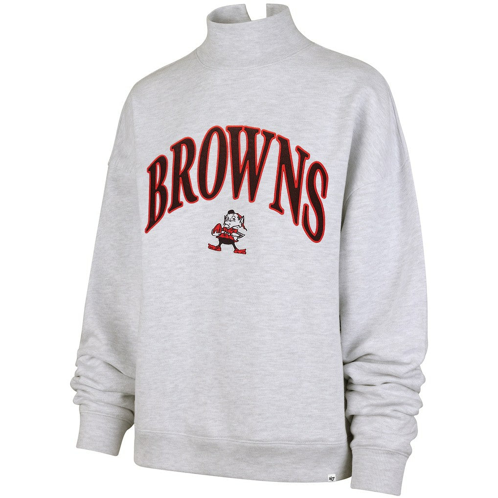 '47 Women's Vantage Mock Neck Pullover Sweatshirt - Cleveland Browns