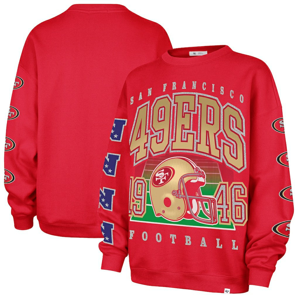 '47 Women's Go Big Oversized Pullover Sweatshirt - San Francisco 49ers