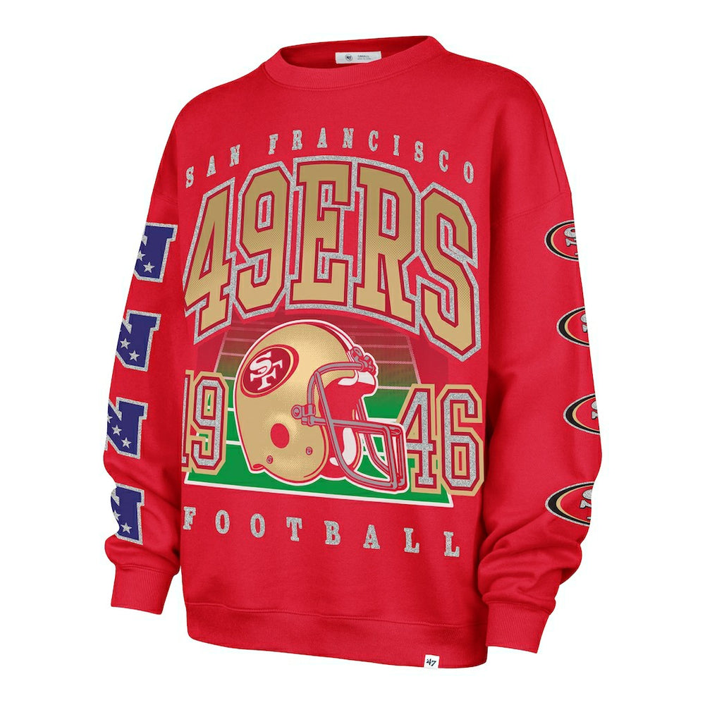 '47 Women's Go Big Oversized Pullover Sweatshirt - San Francisco 49ers