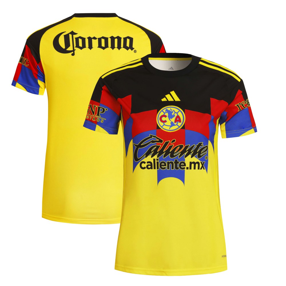 Club America Women's 2025/26 Home Replica Jersey - Adidas Yellow