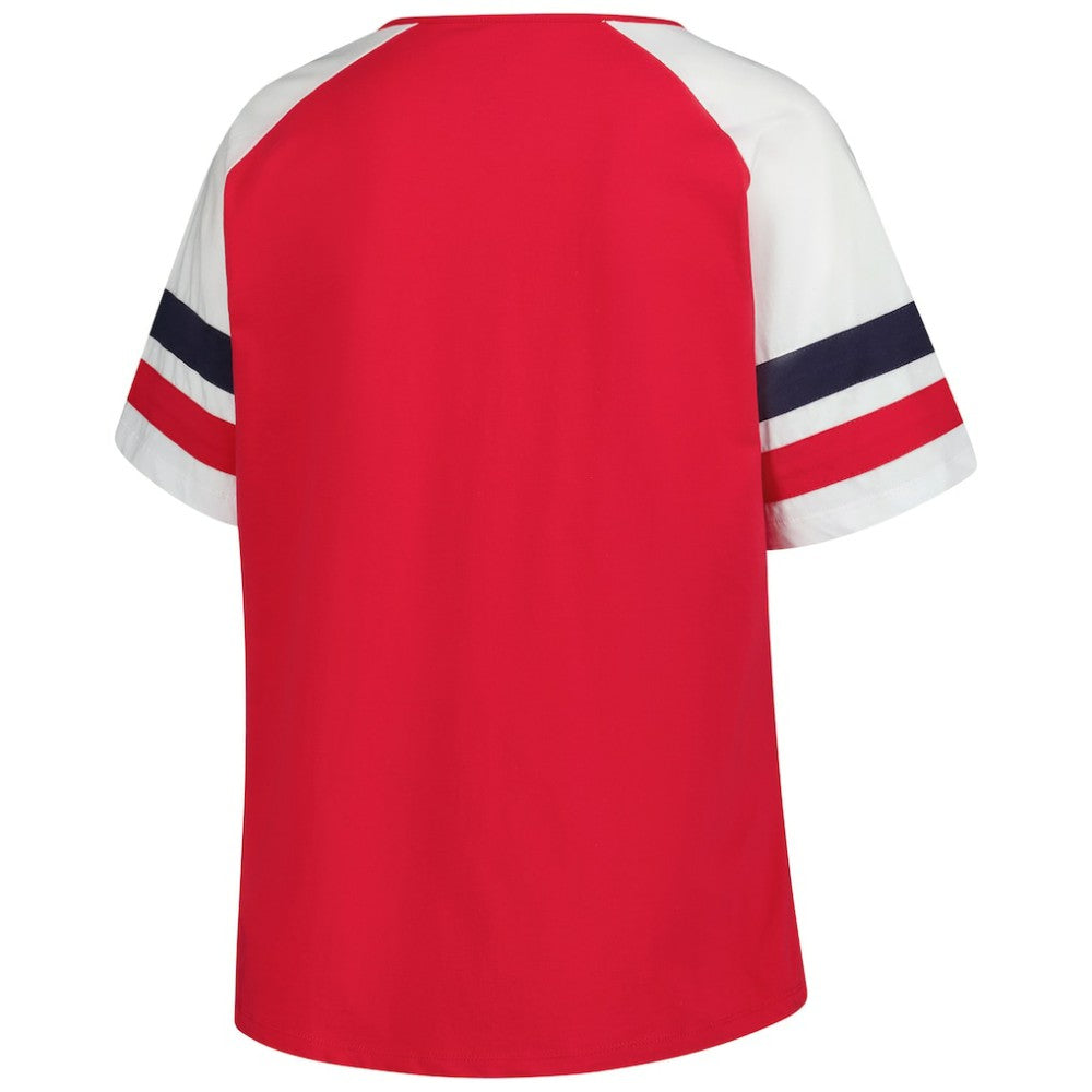 MLB St. Louis Cardinals Profile Women's Plus Sized Arched Notch Neck T-Shirt