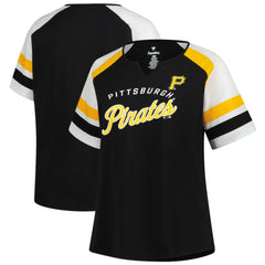 MLB Pittsburgh Pirates Profile Women's Plus Sized Arched Notch Neck T-Shirt
