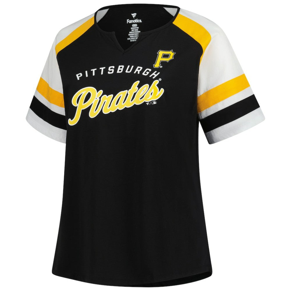 MLB Pittsburgh Pirates Profile Women's Plus Sized Arched Notch Neck T-Shirt