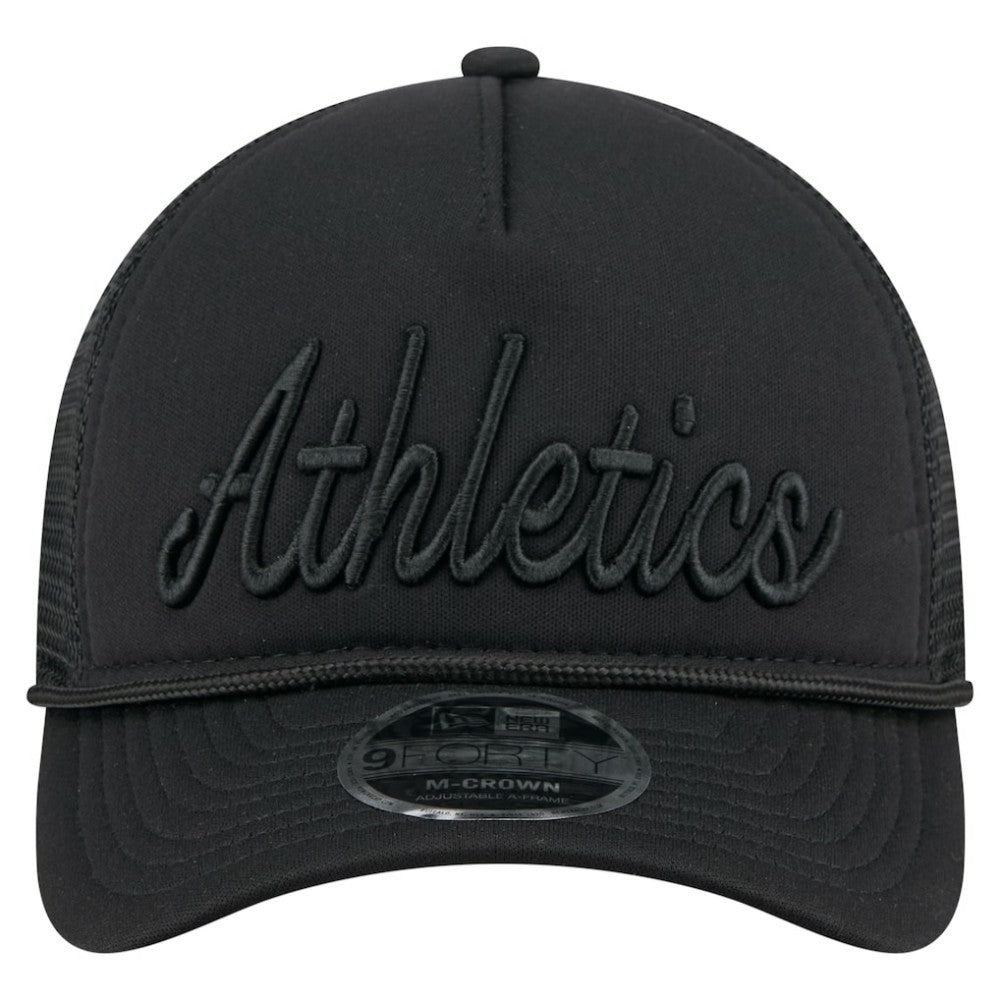MLB Athletics New Era City Initial 9FORTY A-Frame M-Crown Adjustable Trucker Hat