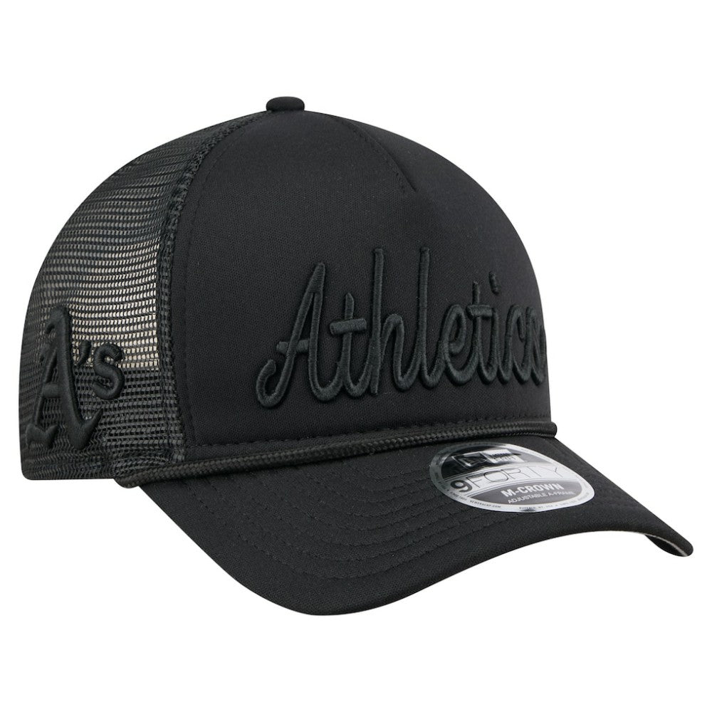 MLB Athletics New Era City Initial 9FORTY A-Frame M-Crown Adjustable Trucker Hat