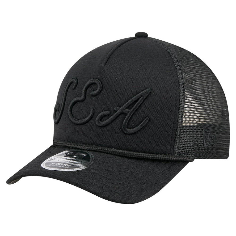 MLB Seattle Mariners New Era City Initial 9FORTY A-Frame M-Crown Adjustable Trucker Hat