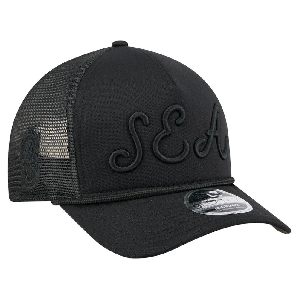 MLB Seattle Mariners New Era City Initial 9FORTY A-Frame M-Crown Adjustable Trucker Hat