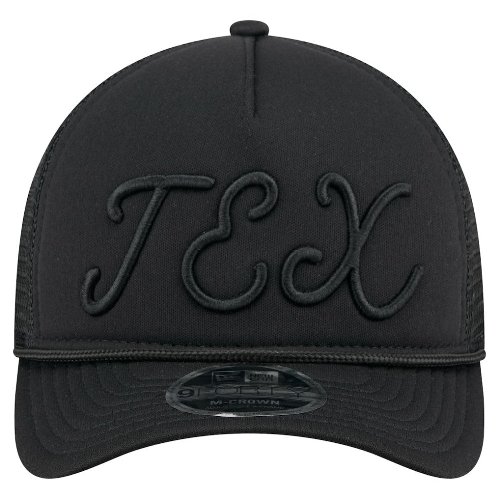 MLB Texas Rangers New Era City Initial 9FORTY A-Frame M-Crown Adjustable Trucker Hat