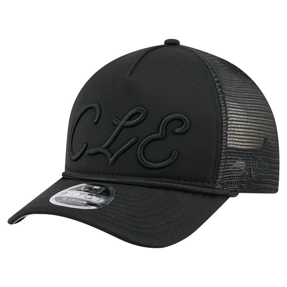 MLB Cleveland Guardians New Era City Initial 9FORTY A-Frame M-Crown Adjustable Trucker Hat