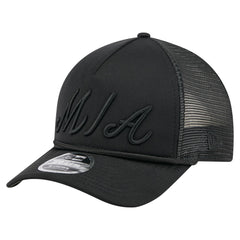 MLB Miami Marlins New Era City Initial 9FORTY A-Frame M-Crown Adjustable Trucker Hat