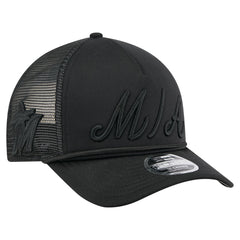 MLB Miami Marlins New Era City Initial 9FORTY A-Frame M-Crown Adjustable Trucker Hat