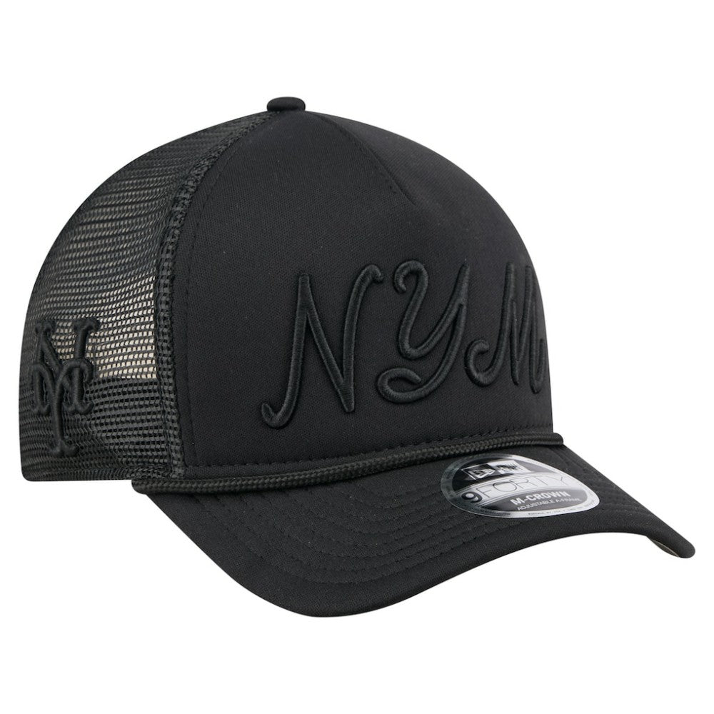 MLB New York Mets New Era City Initial 9FORTY A-Frame M-Crown Adjustable Trucker Hat