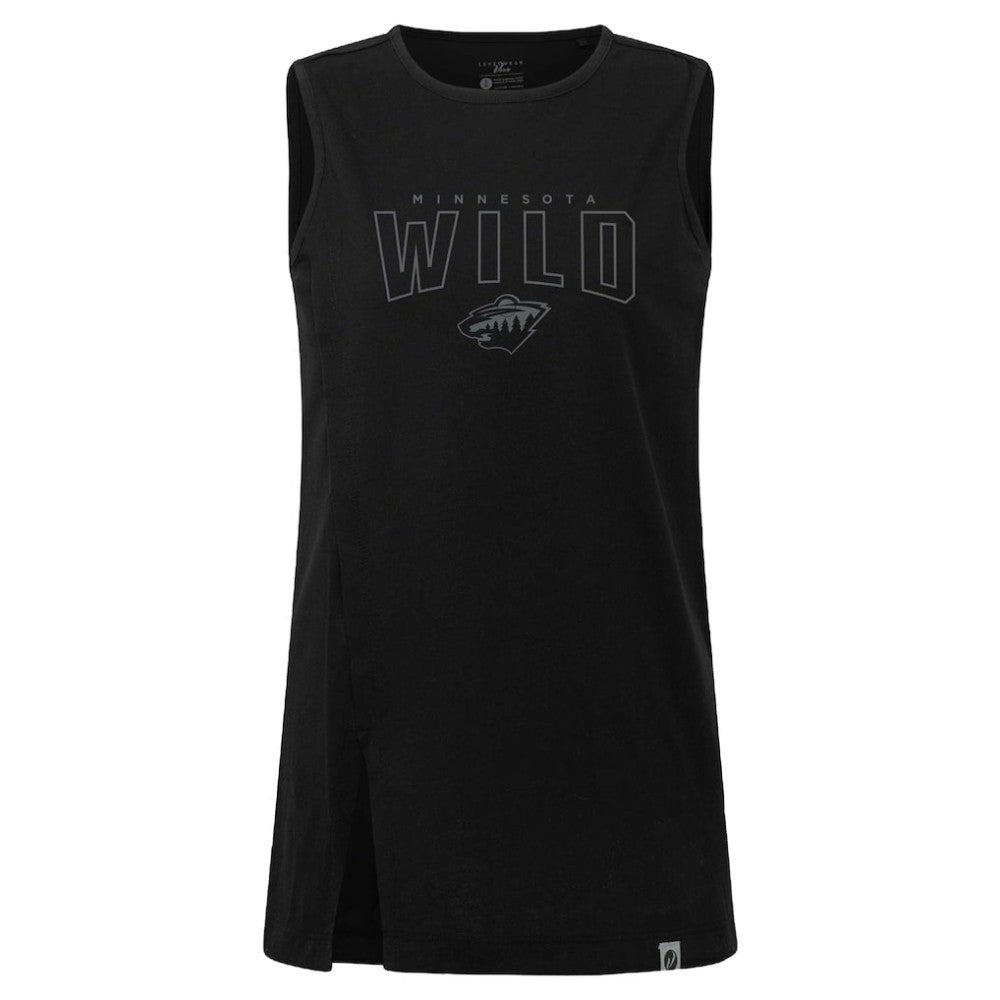 NHL Black Minnesota Wild Levelwear Women's Influx Darkmoon Tank Top