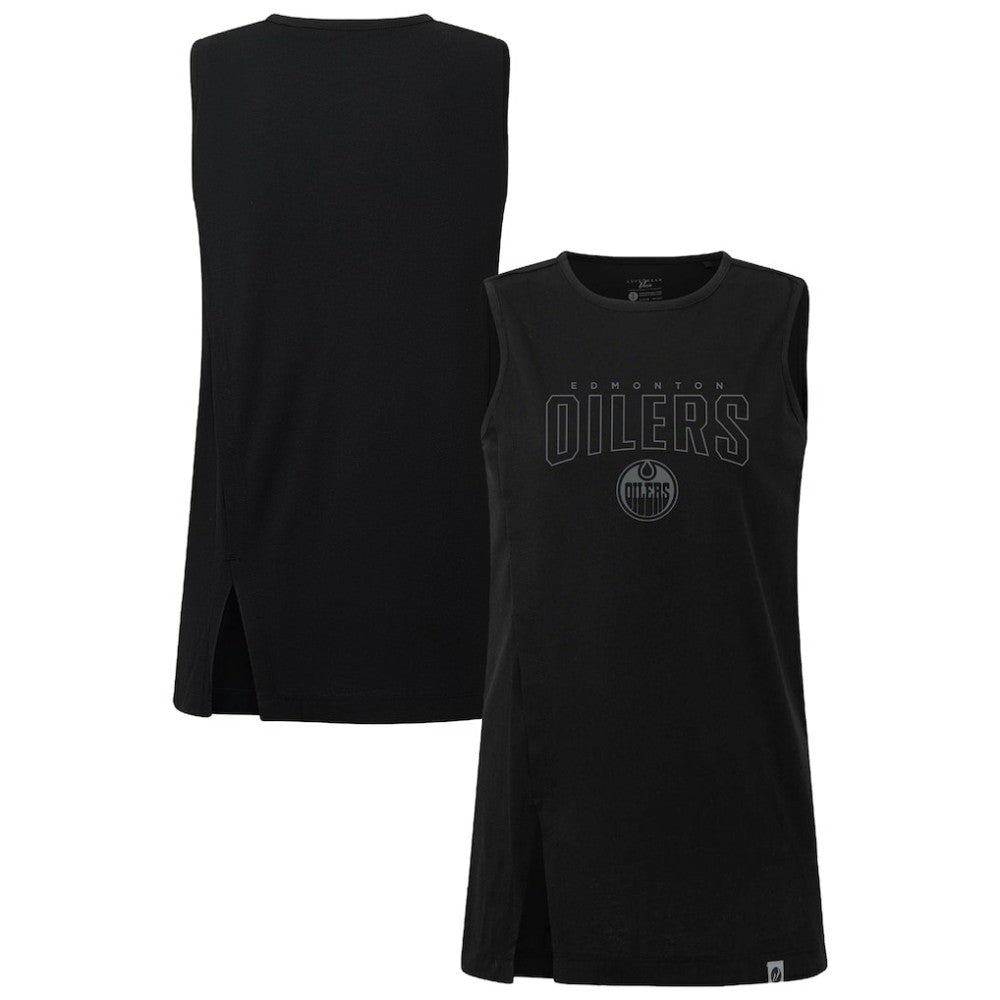 NHL Black Edmonton Oilers Levelwear Women's Influx Darkmoon Tank Top