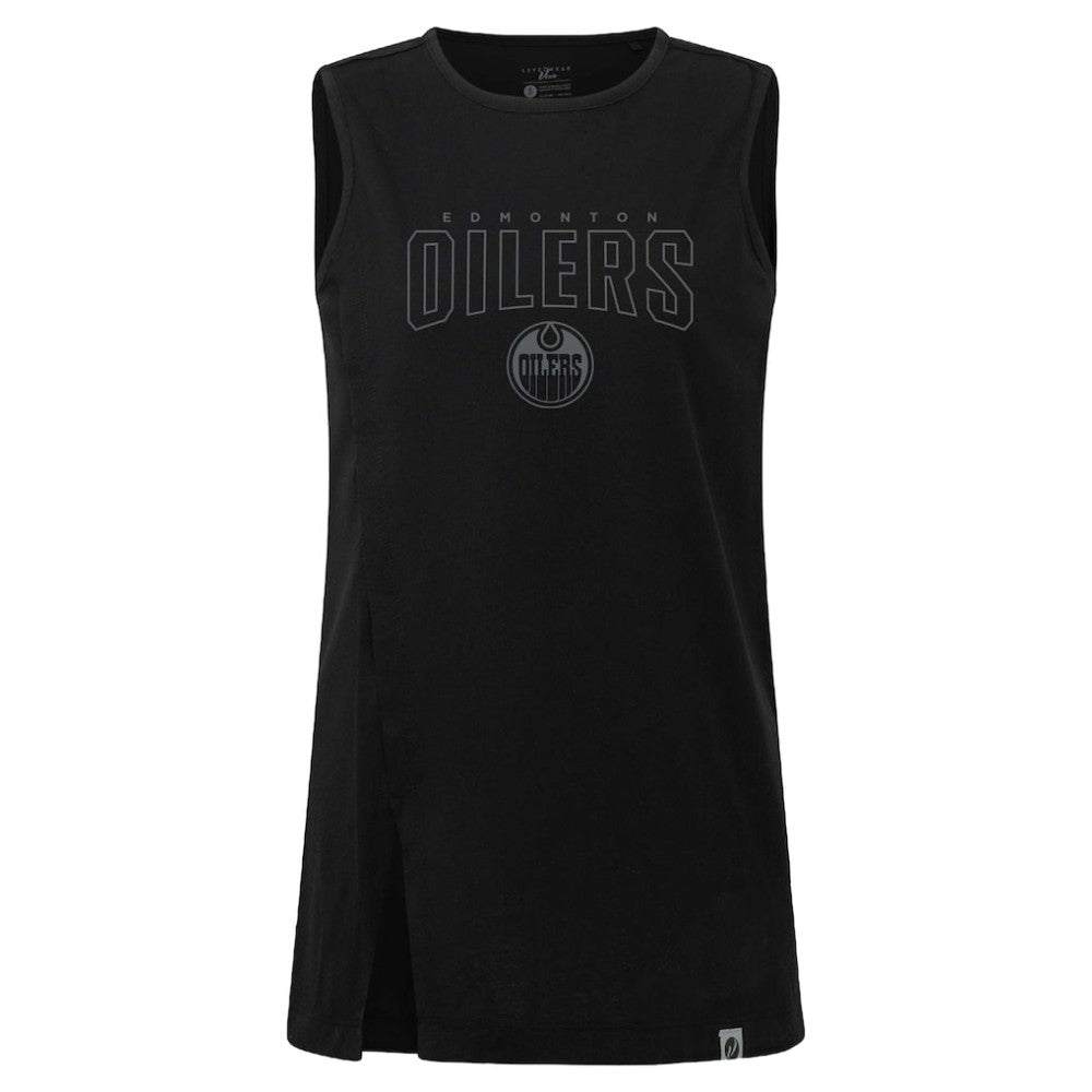 NHL Black Edmonton Oilers Levelwear Women's Influx Darkmoon Tank Top