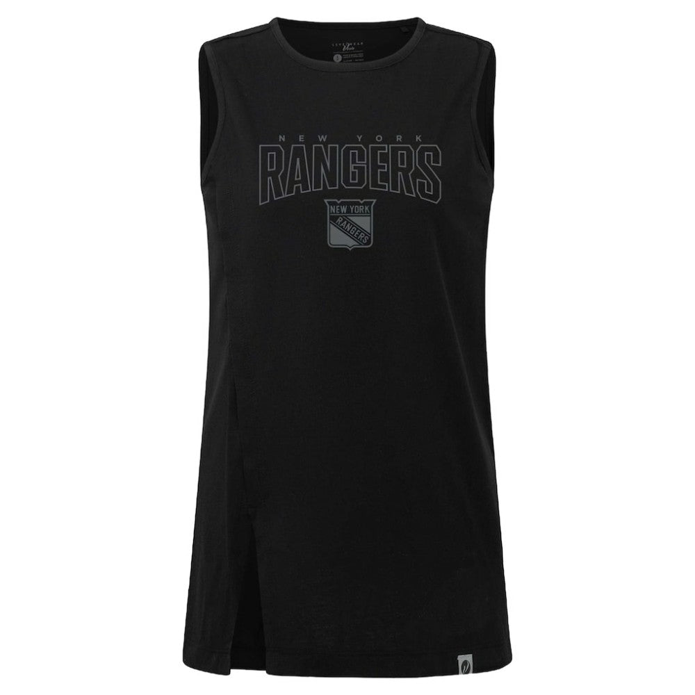 NHL Black New York Rangers Levelwear Women's Influx Darkmoon Tank Top