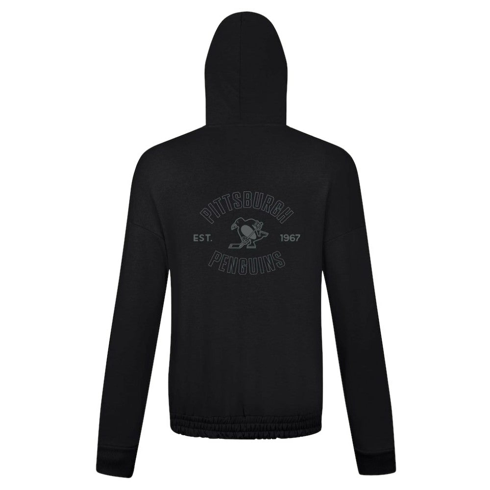 NHL Black Pittsburgh Penguins Levelwear Women's Waterfall Nightfall Pullover Hoodie