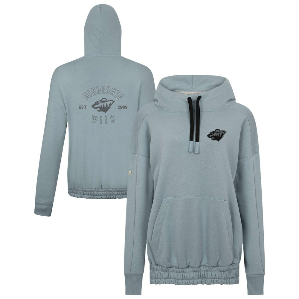 NHL Gray Minnesota Wild Levelwear Women's Waterfall Nightfall Pullover Hoodie
