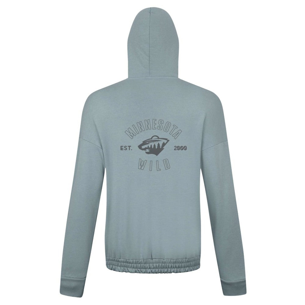NHL Gray Minnesota Wild Levelwear Women's Waterfall Nightfall Pullover Hoodie