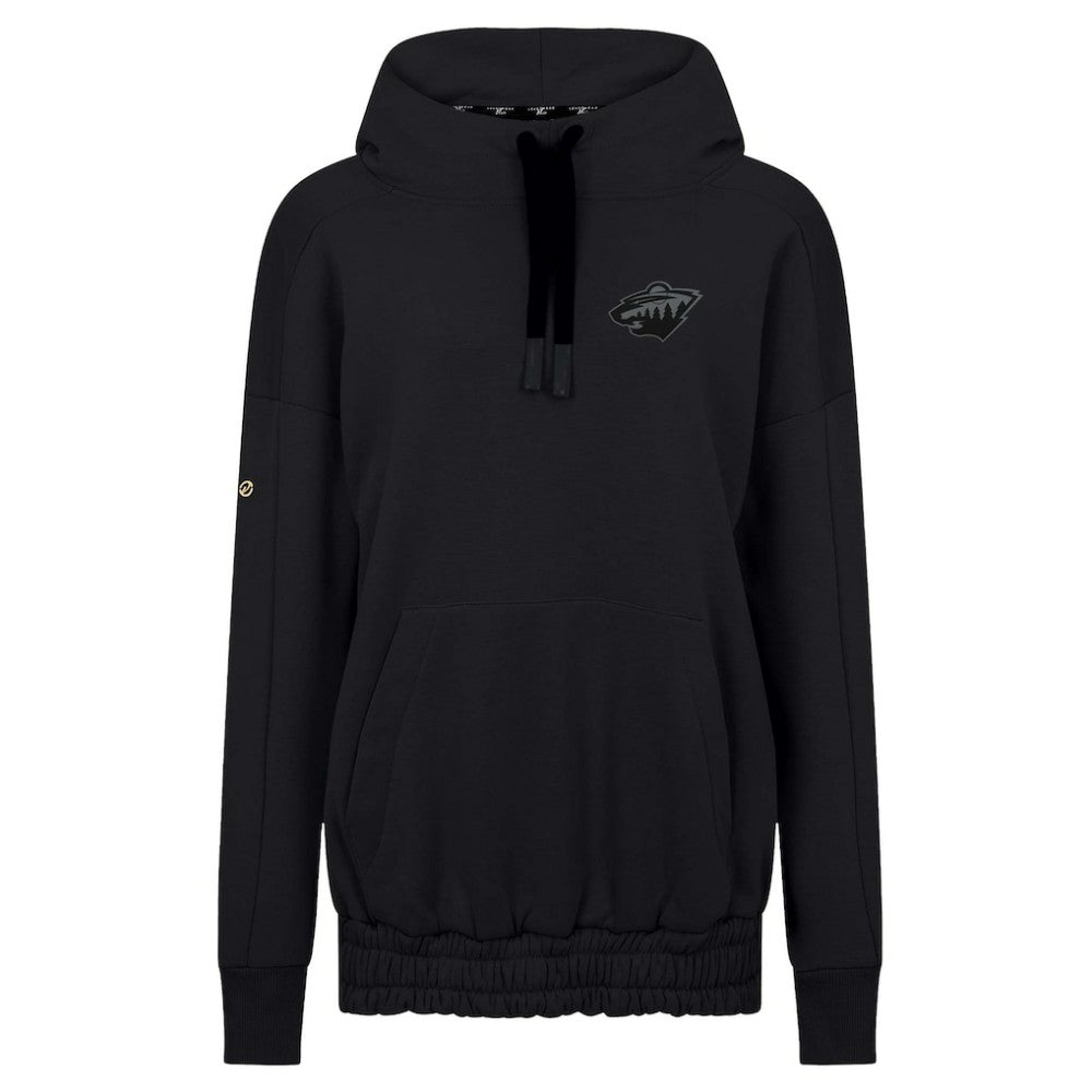NHL Black Minnesota Wild Levelwear Women's Waterfall Nightfall Pullover Hoodie