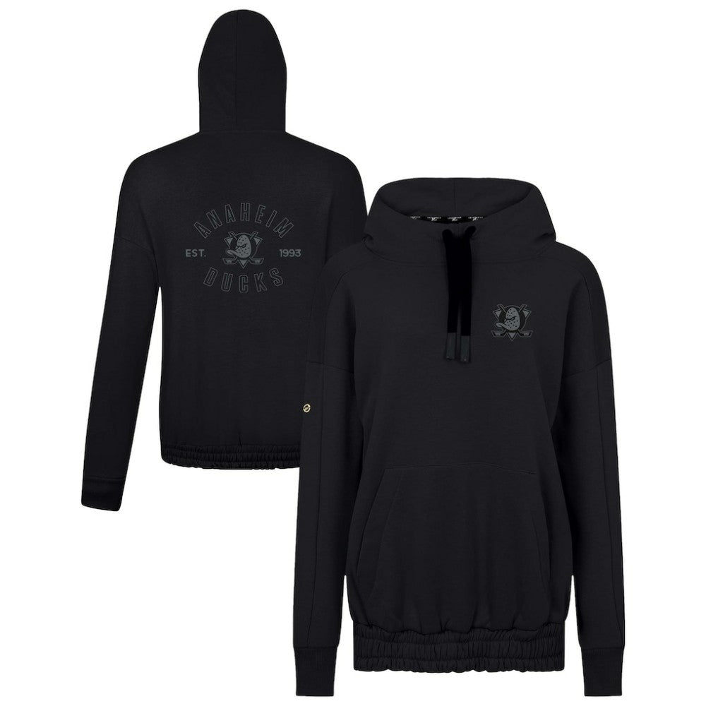 NHL Black Anaheim Ducks Levelwear Women's Waterfall Nightfall Pullover Hoodie