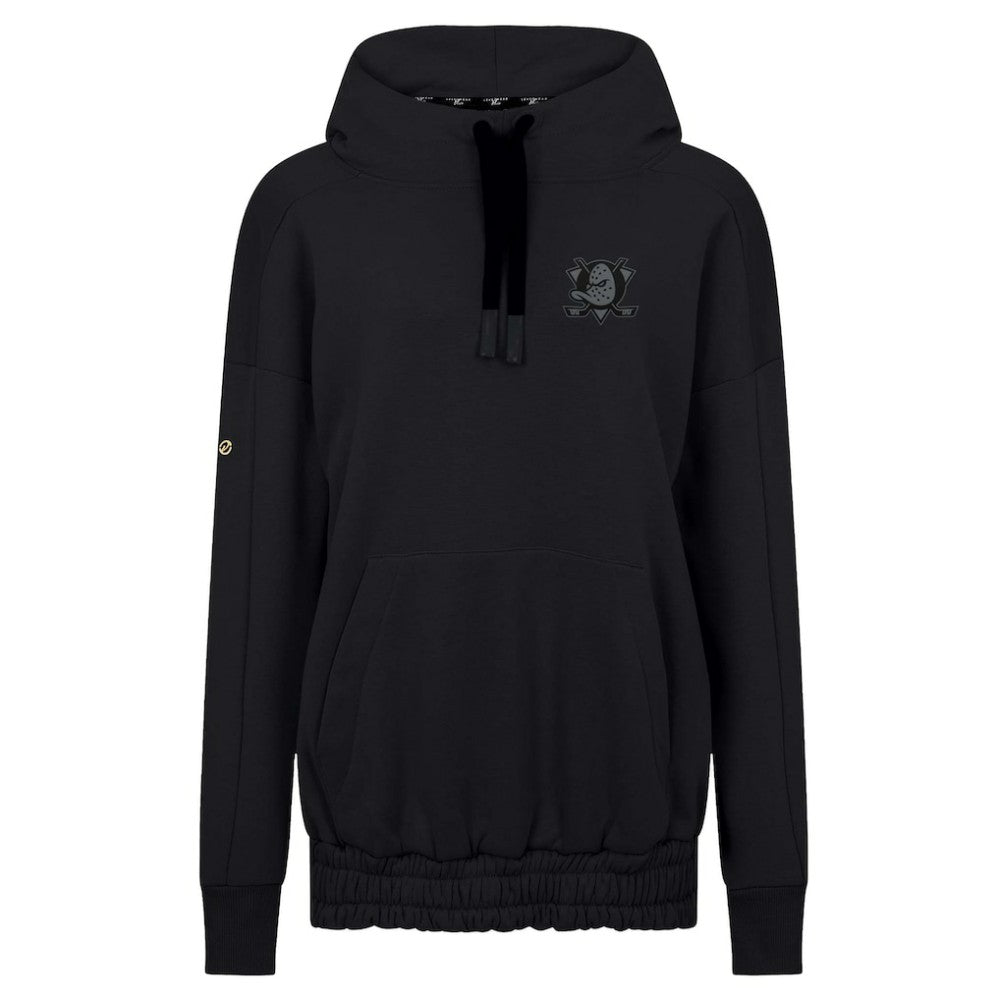 NHL Black Anaheim Ducks Levelwear Women's Waterfall Nightfall Pullover Hoodie