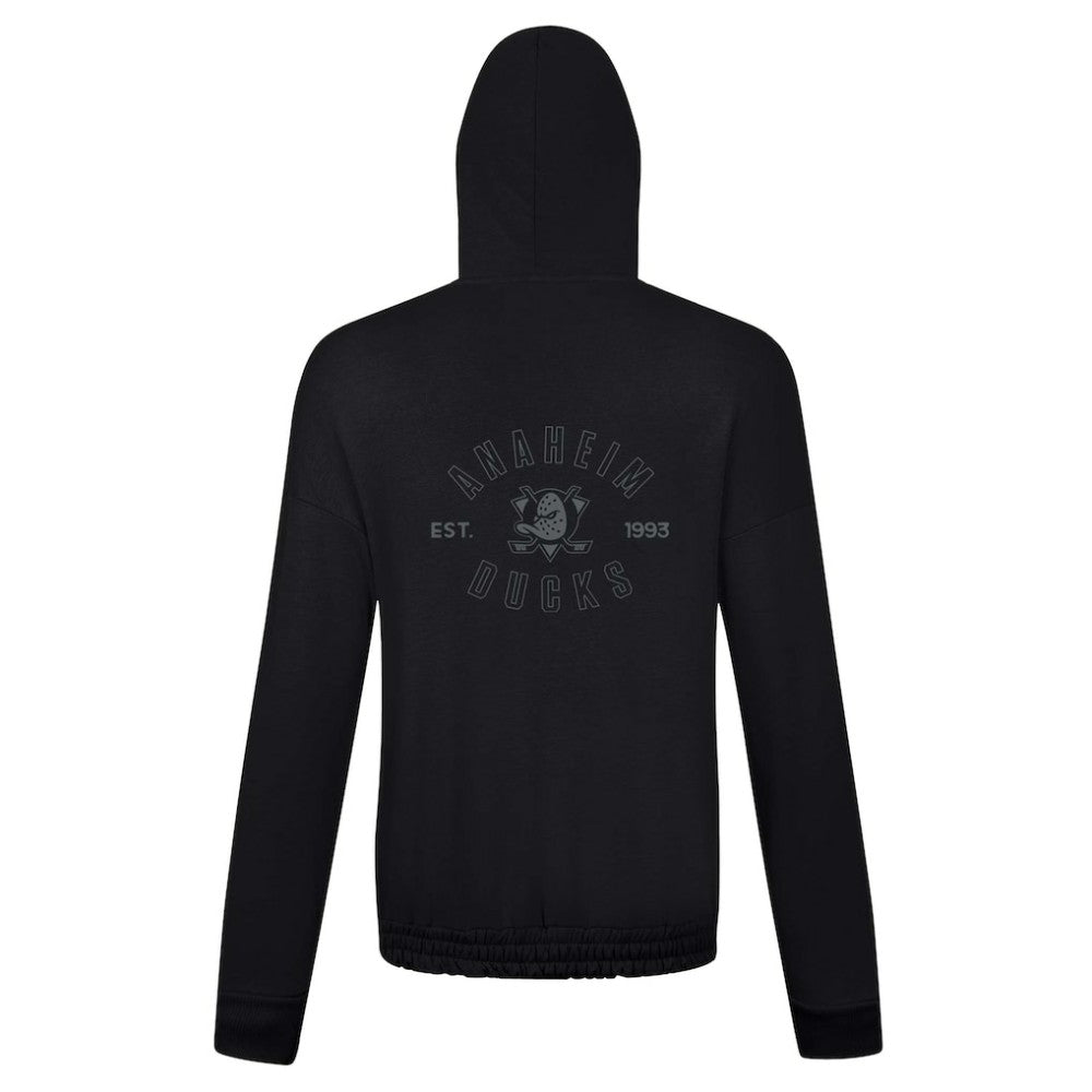 NHL Black Anaheim Ducks Levelwear Women's Waterfall Nightfall Pullover Hoodie