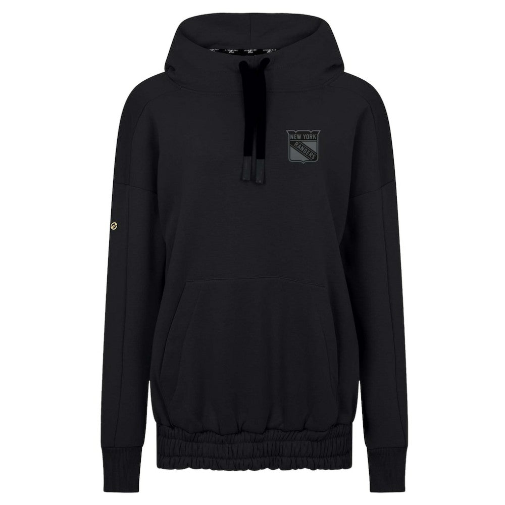 NHL Black New York Rangers Levelwear Women's Waterfall Nightfall Pullover Hoodie