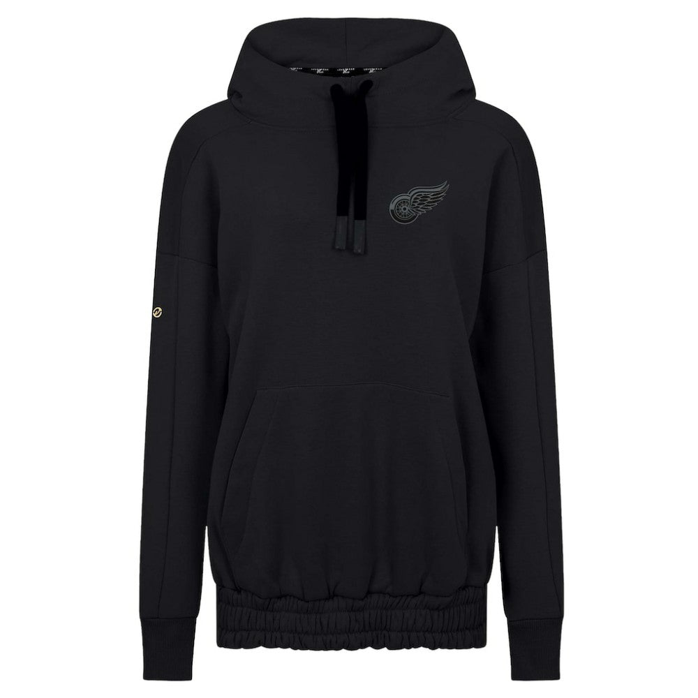 NHL Black Detroit Red Wings Levelwear Women's Waterfall Nightfall Pullover Hoodie