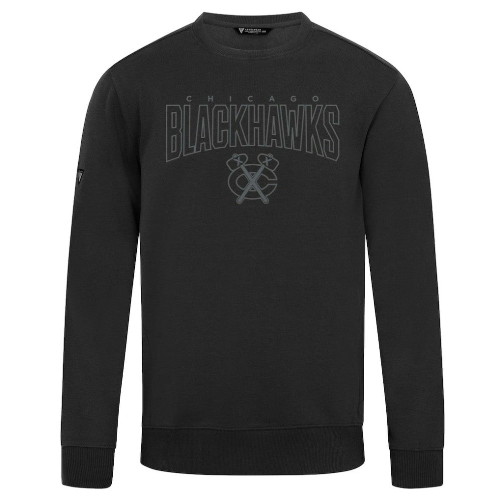 NHL Black Chicago Blackhawks Levelwear Zane Darkmoon Pullover Sweatshirt