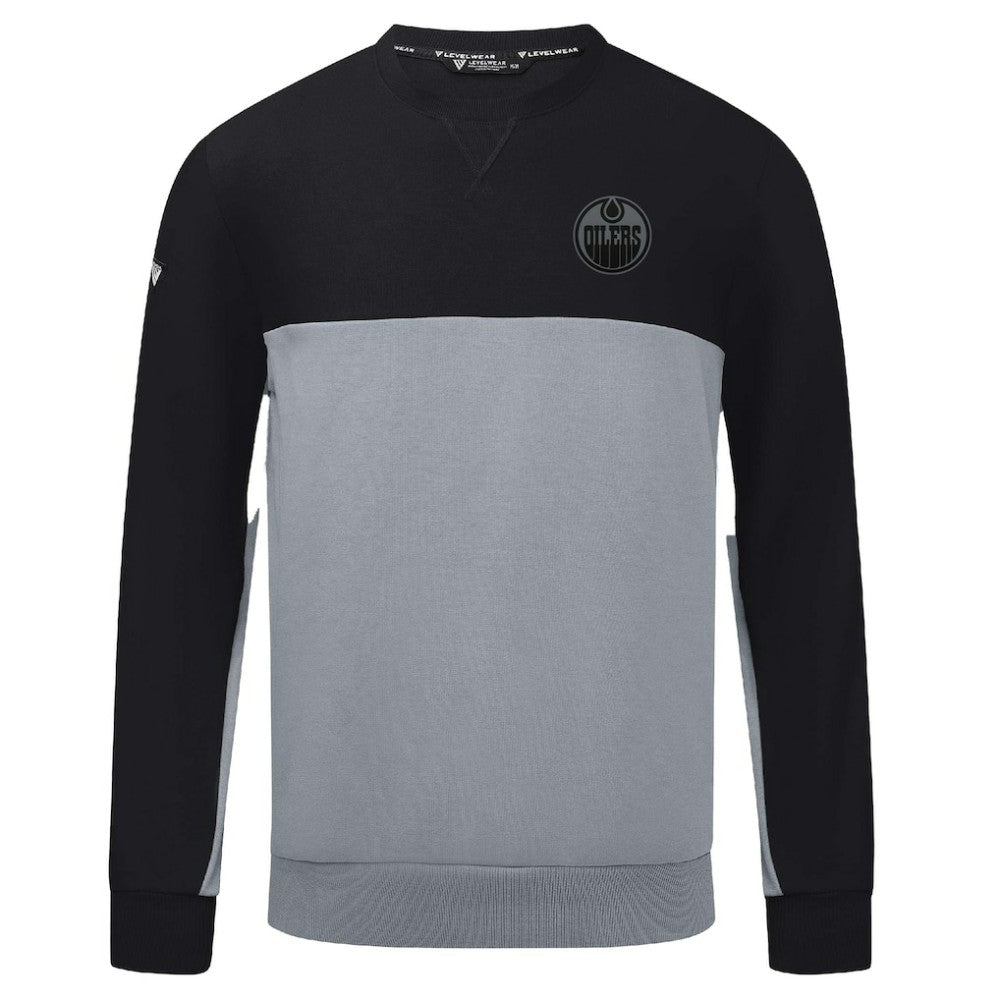 NHL Black/Gray Edmonton Oilers Levelwear Legacy Nightfall Pullover Sweatshirt