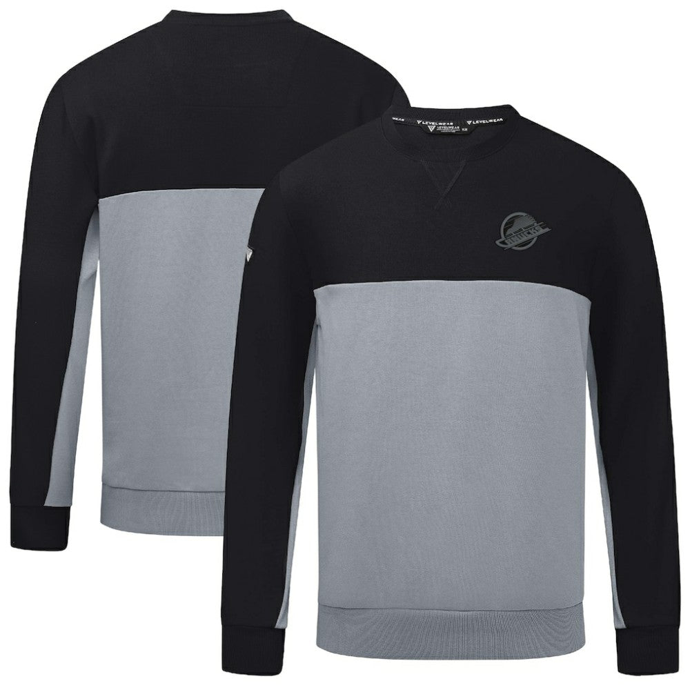 NHL Black/Gray Vancouver Canucks Levelwear Legacy Nightfall Pullover Sweatshirt