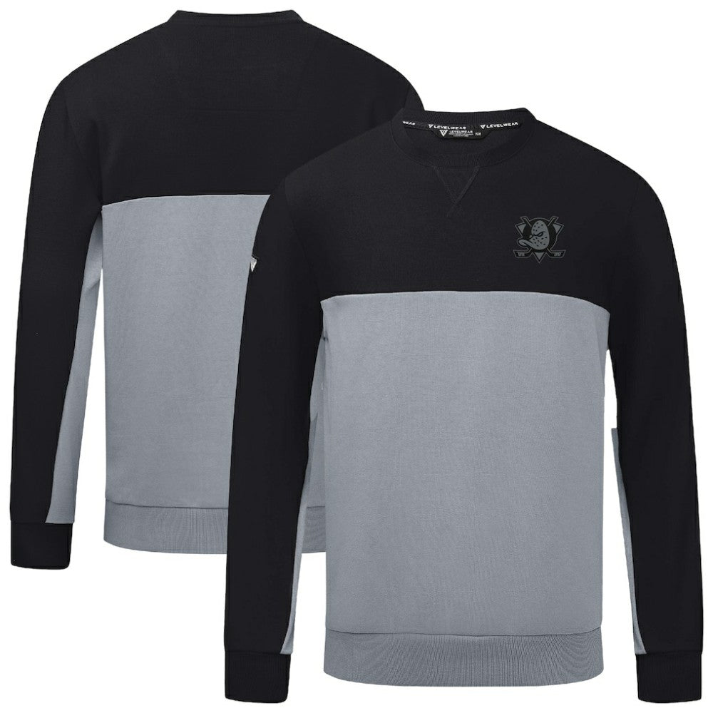 NHL Black/Gray Anaheim Ducks Levelwear Legacy Nightfall Pullover Sweatshirt