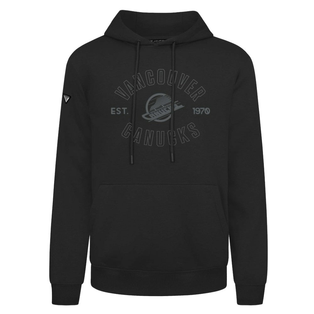 NHL Black Vancouver Canucks Levelwear Podium Abyssal Pullover Hoodie