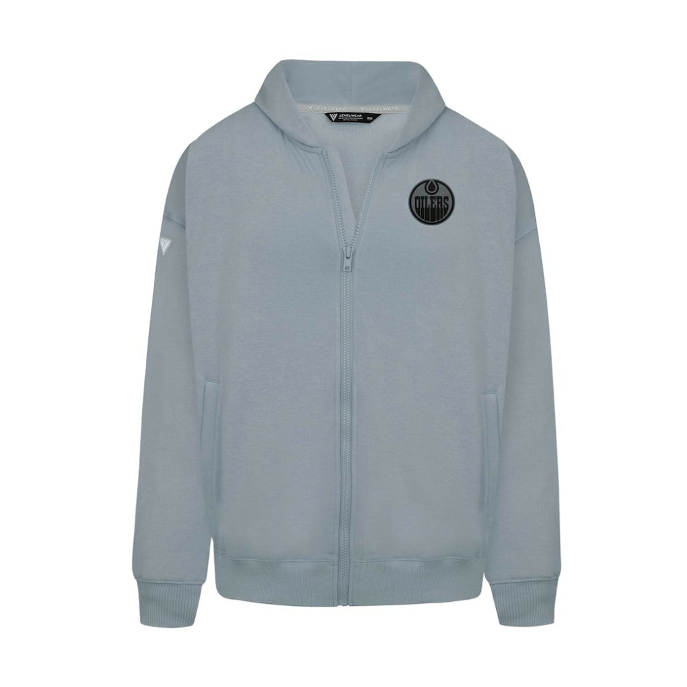 NHL Gray Edmonton Oilers Levelwear Uphill Abyssal Full-Zip Hoodie