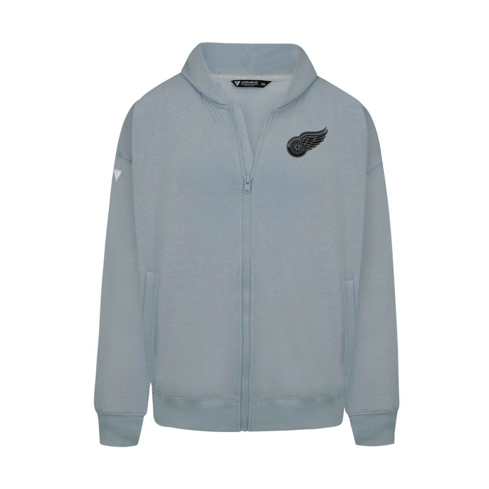 NHL Gray Detroit Red Wings Levelwear Uphill Abyssal Full-Zip Hoodie